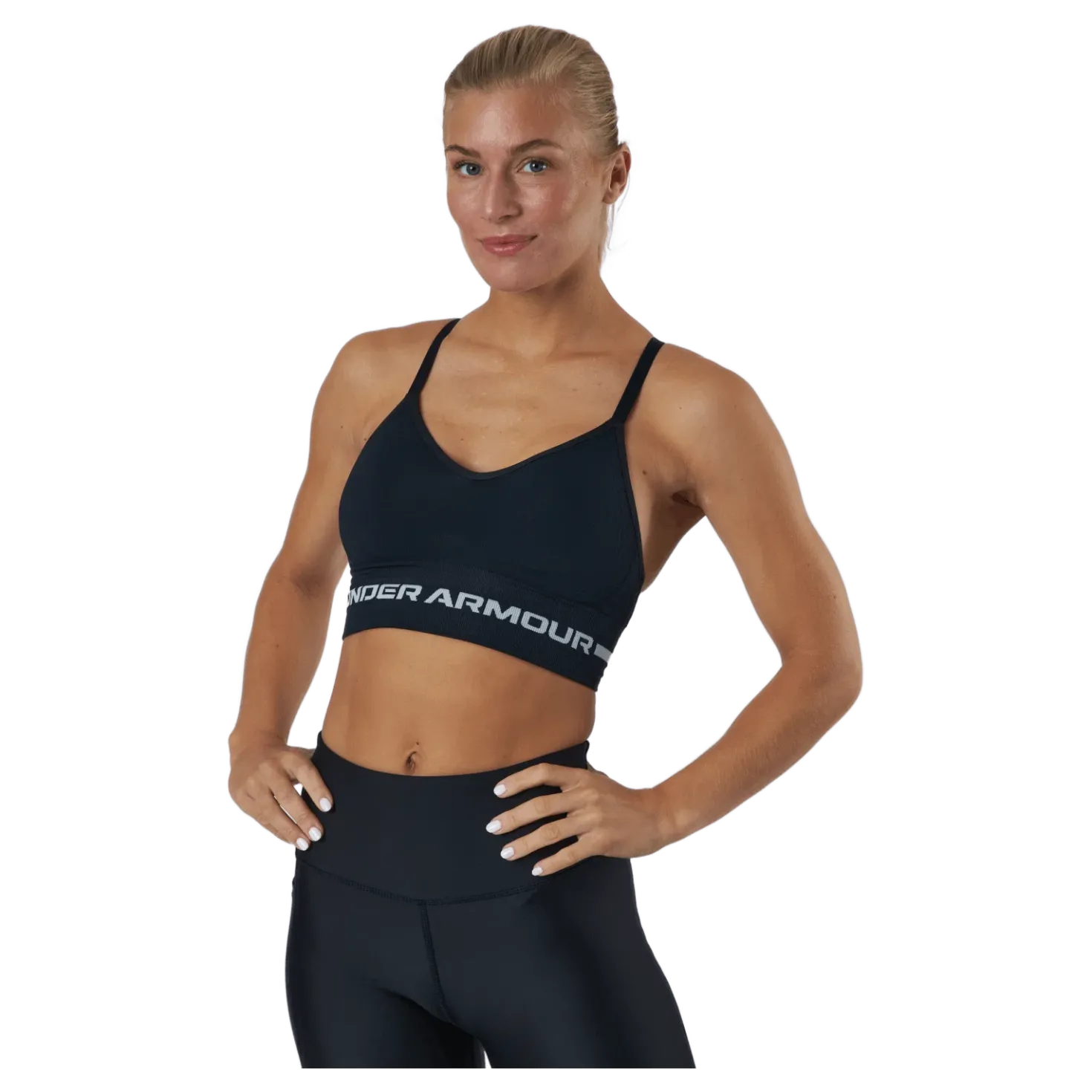 Seamless Low Long Bra Black