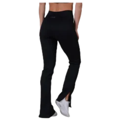Seamless Rib Slit Pants Black