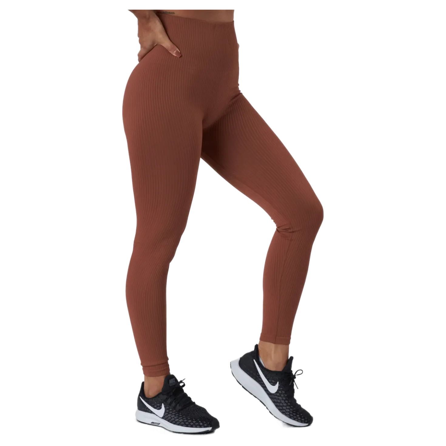 Seamless Rib Tights Copper Brown