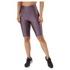 Shiny Biker Tights Black Plum