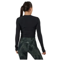 Shiny Rib Long Sleeve Black