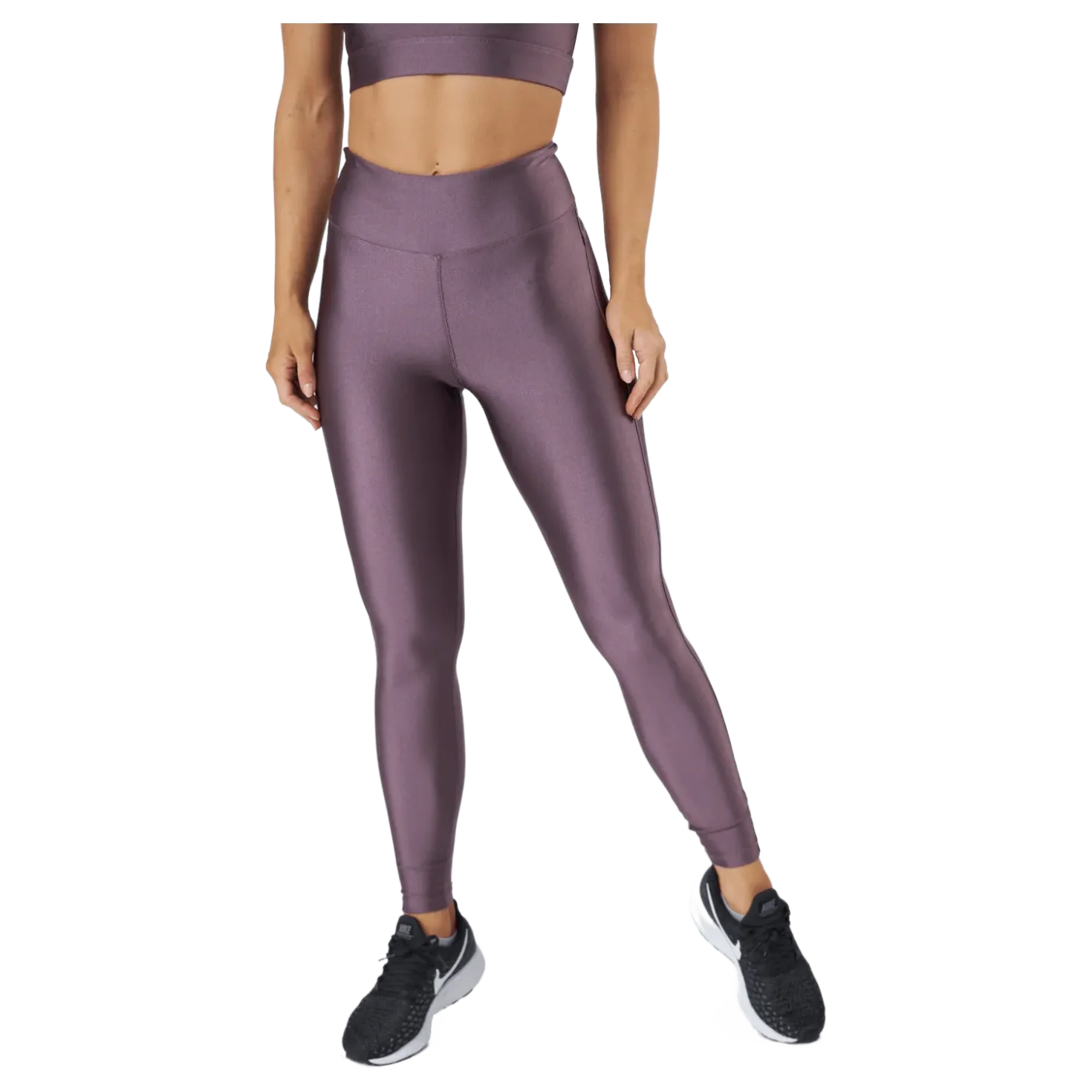 Shiny Tights Black Plum
