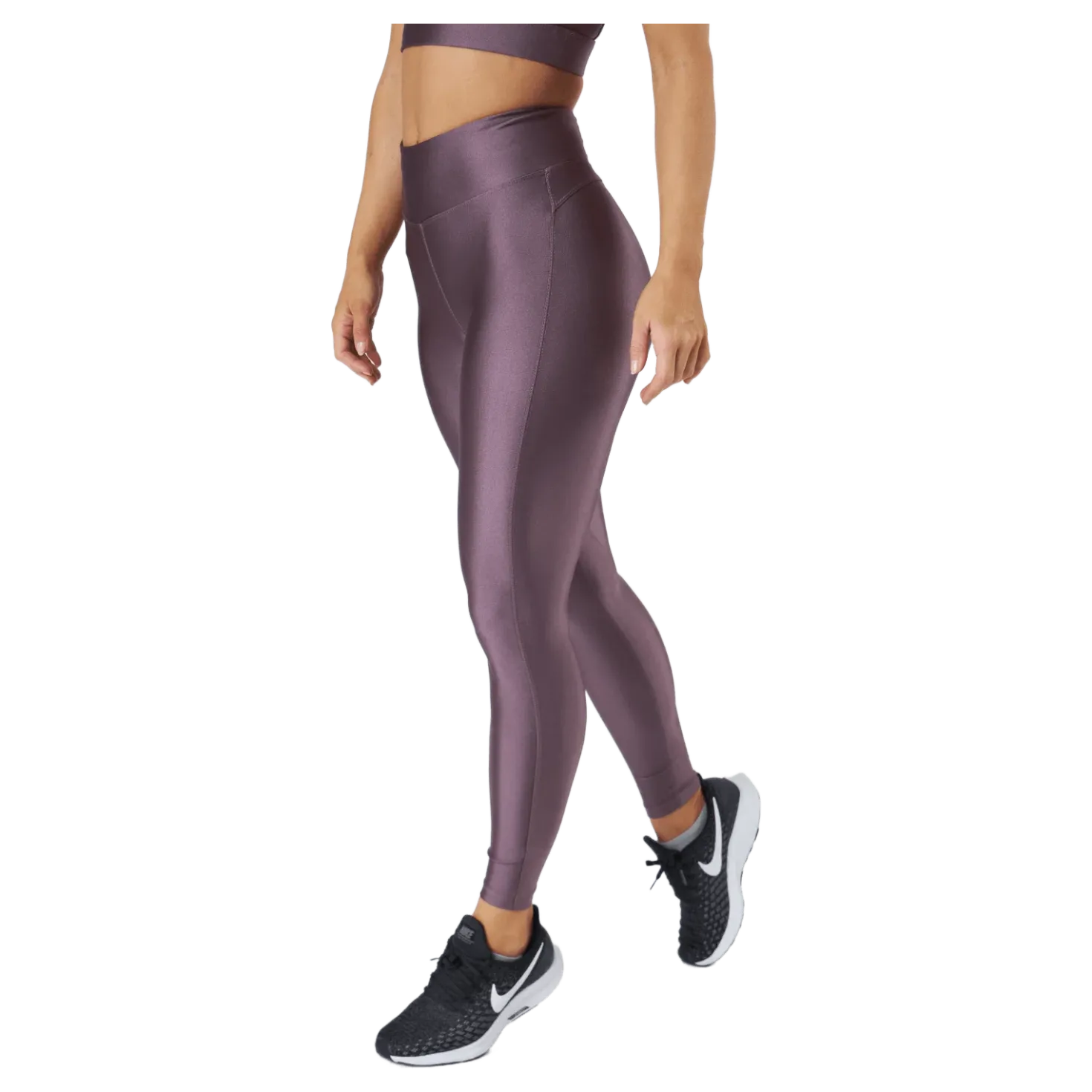 Shiny Tights Black Plum