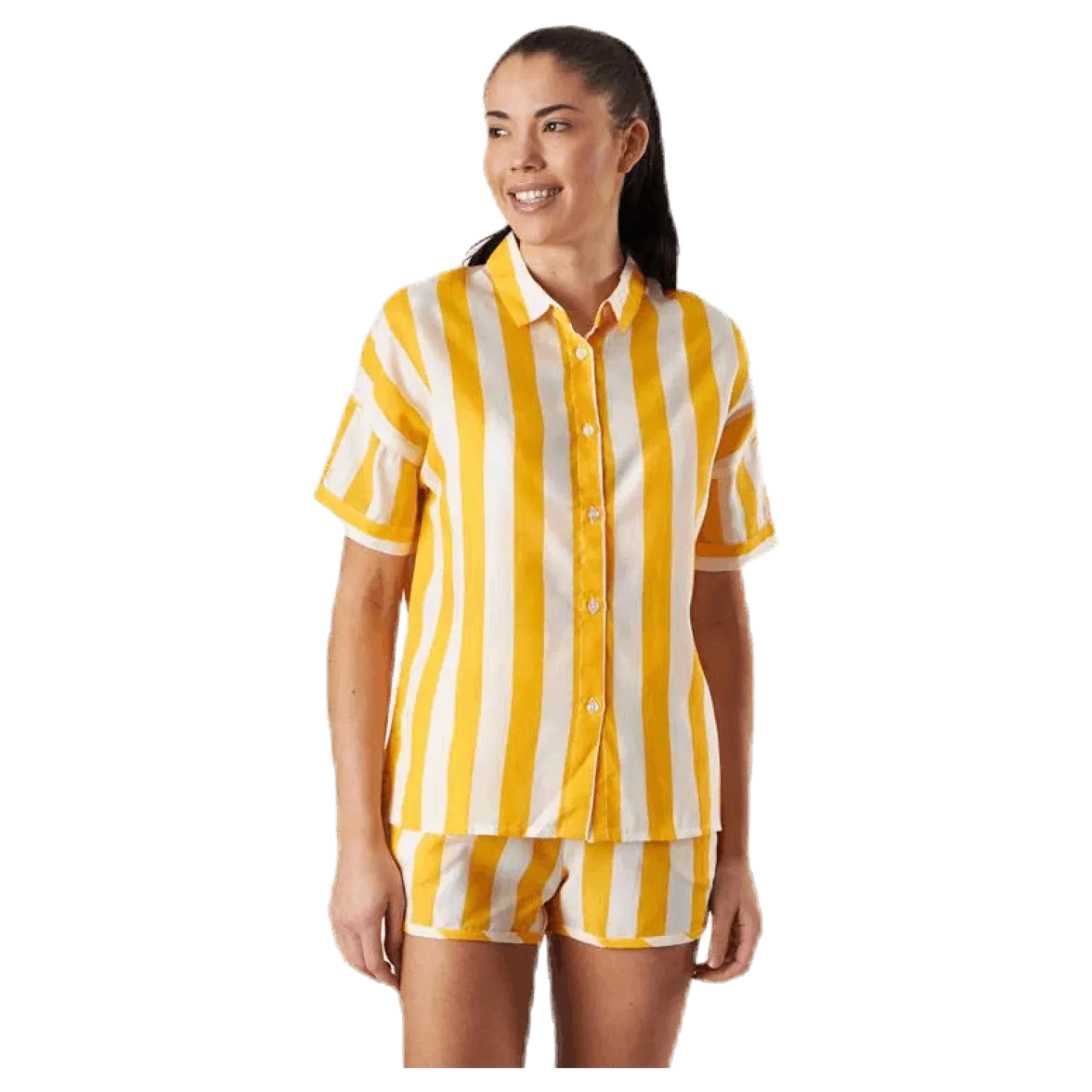 Shirt Short Sleeve Nibe Big Stripes Yellow