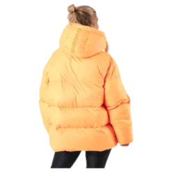 Short Padded Hood Jacket Orange