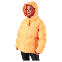 Short Padded Hood Jacket Orange