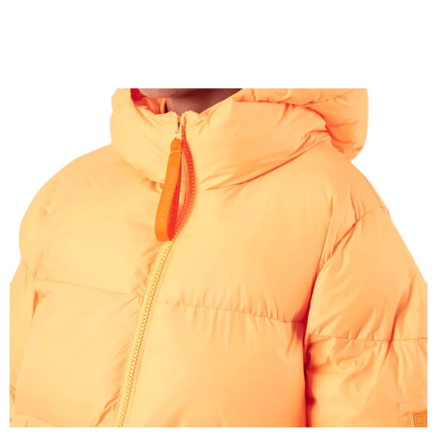 Short Padded Hood Jacket Orange