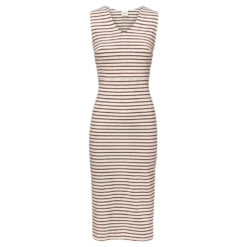 Simone S/L Dress Beige/Red