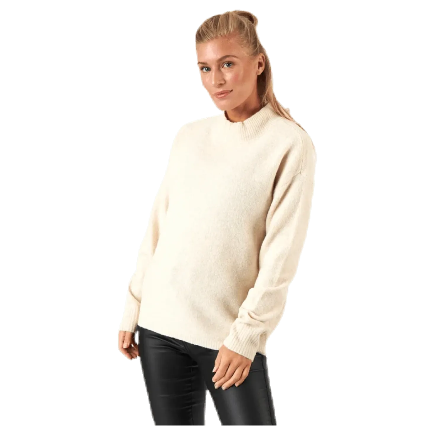 Skyla Ls O-Neck Wool Knit Grey