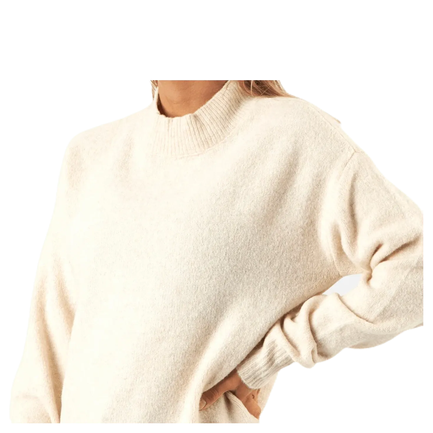 Skyla Ls O-Neck Wool Knit Grey