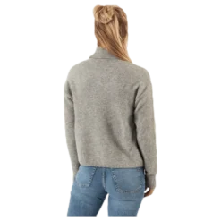 Skyla Ls Roll Neck Wool Knit Grey