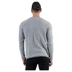 Slub Knit Crew Neck Sts Grey