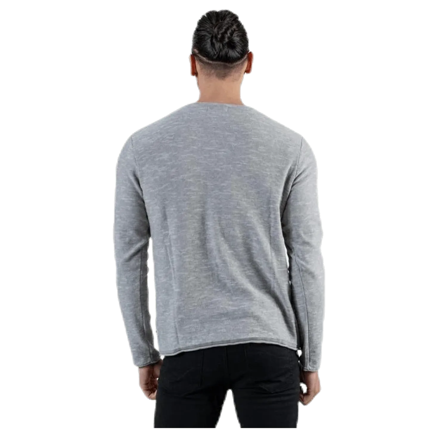 Slub Knit Crew Neck Sts Grey