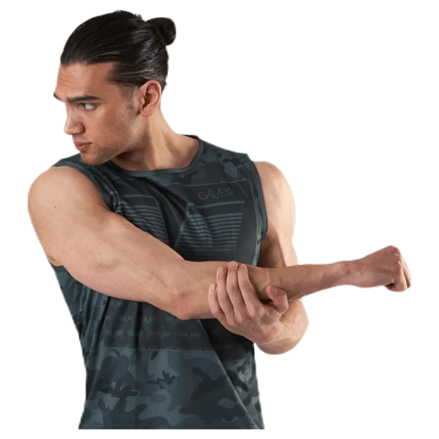 Sniper Green Sleeveless Tee Patterned/Green