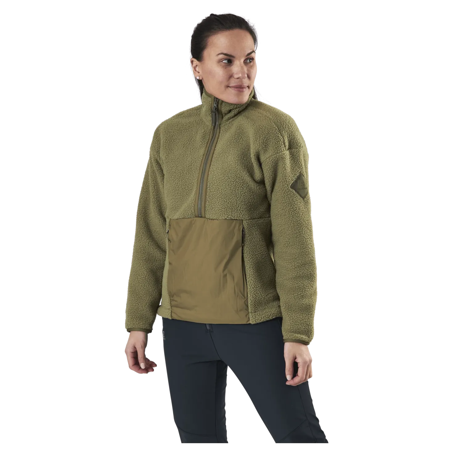 Snowshelter Teddy Half Zip Green
