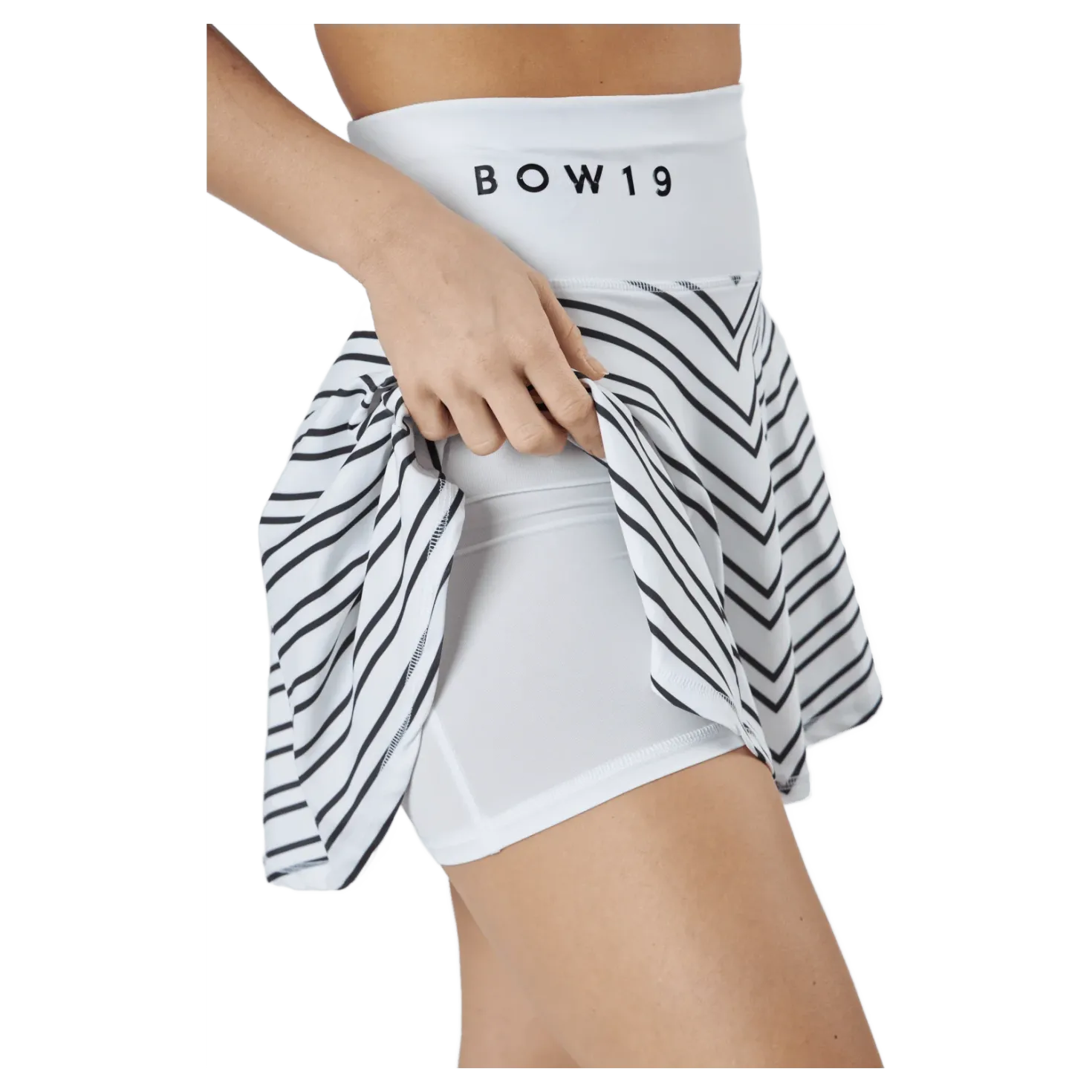 Sofia/print Skirt Thin Stripe White/black
