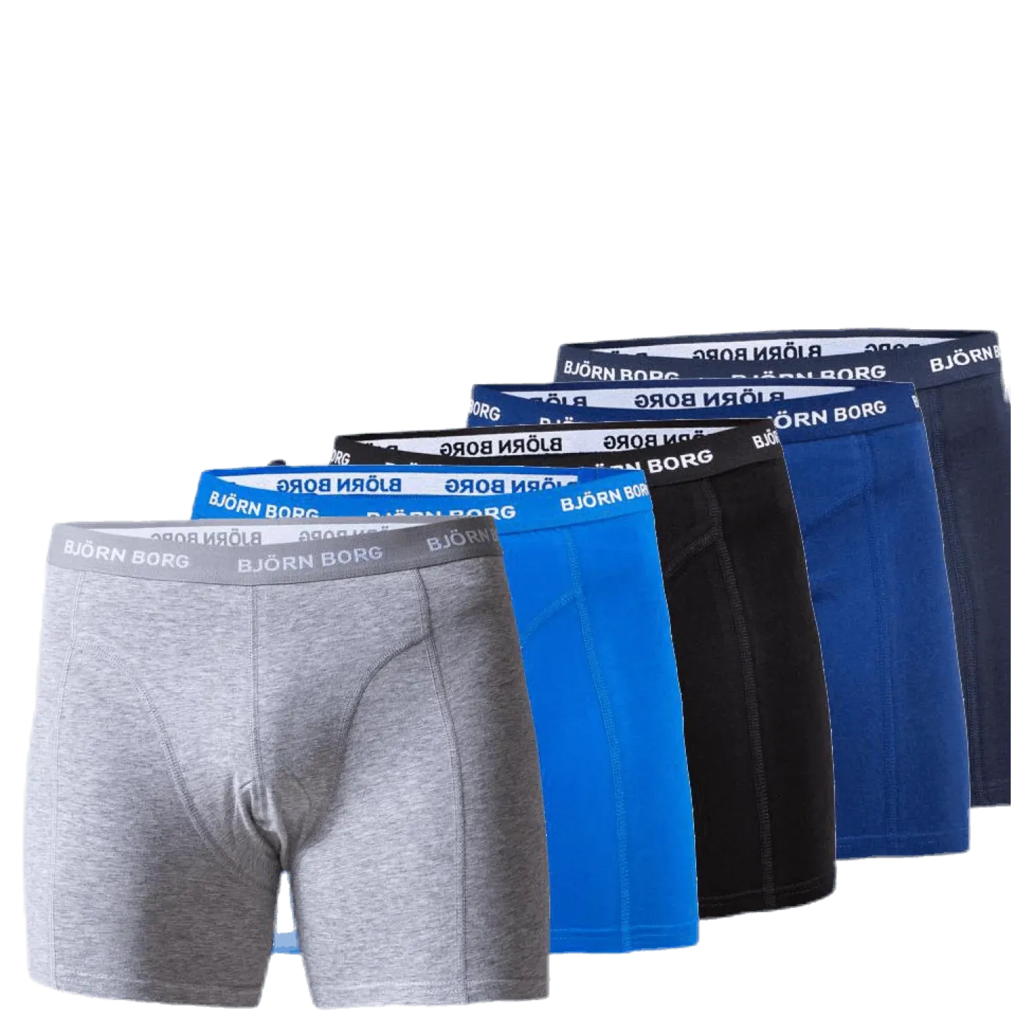 Solid Shorts 5-Pack Blue/Patterned