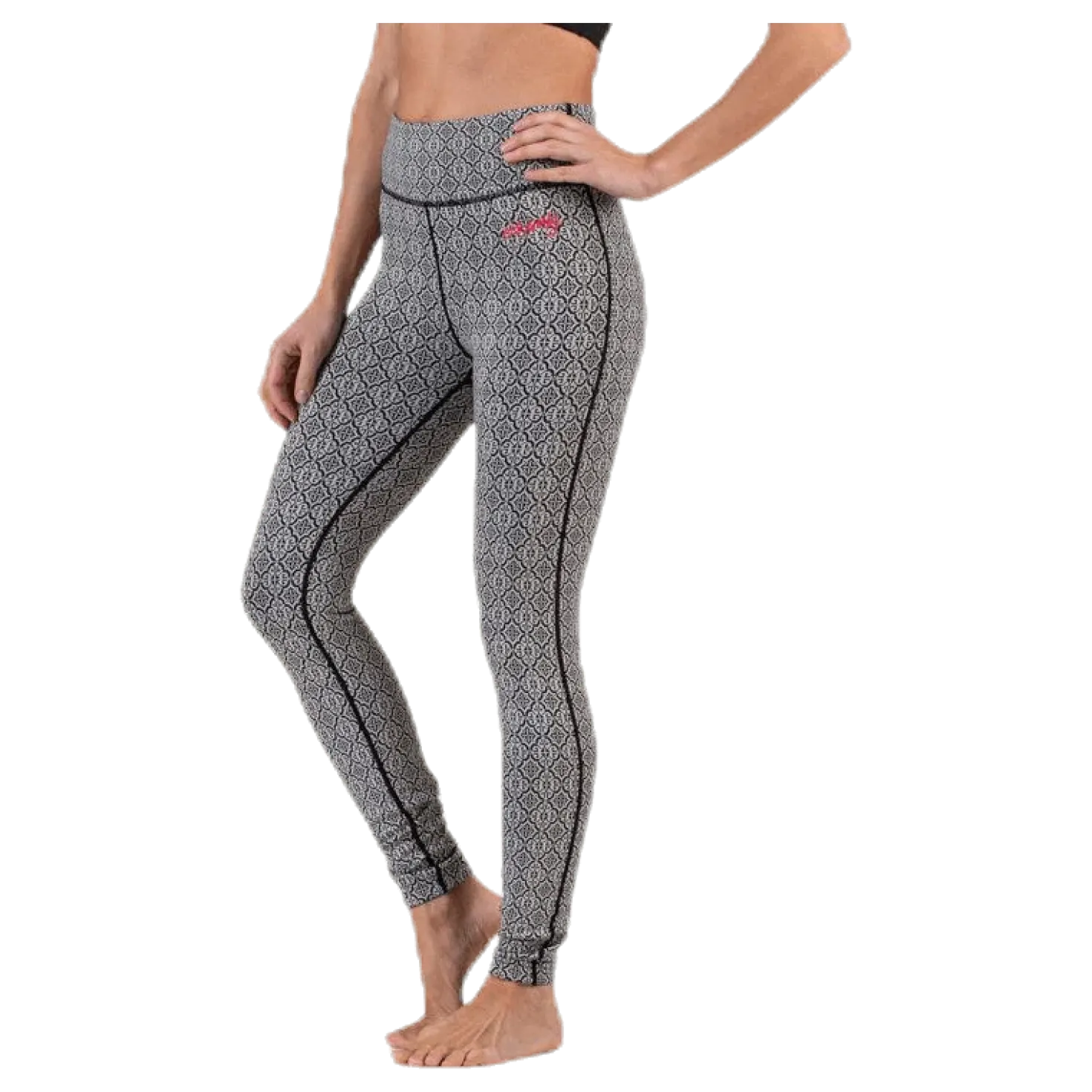 Spin To Win Mid Layer Tights White/Black