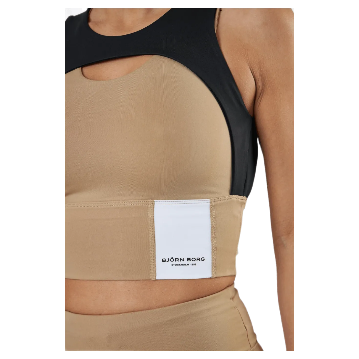 Sthlm Overlap Crop Top Beige