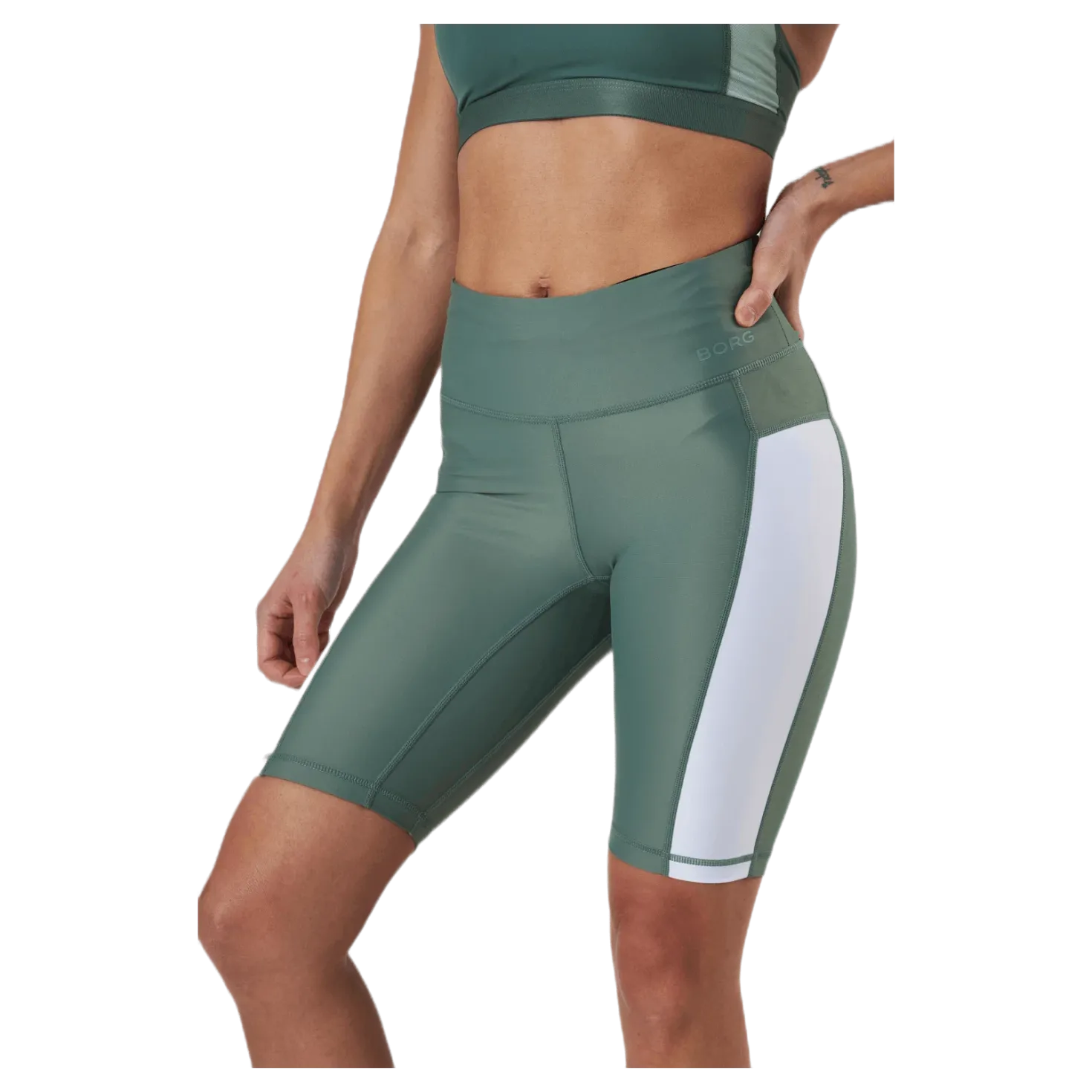 Stripe Bike Shorts Green