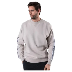 Taped Drop Shoulder Sweat Beige