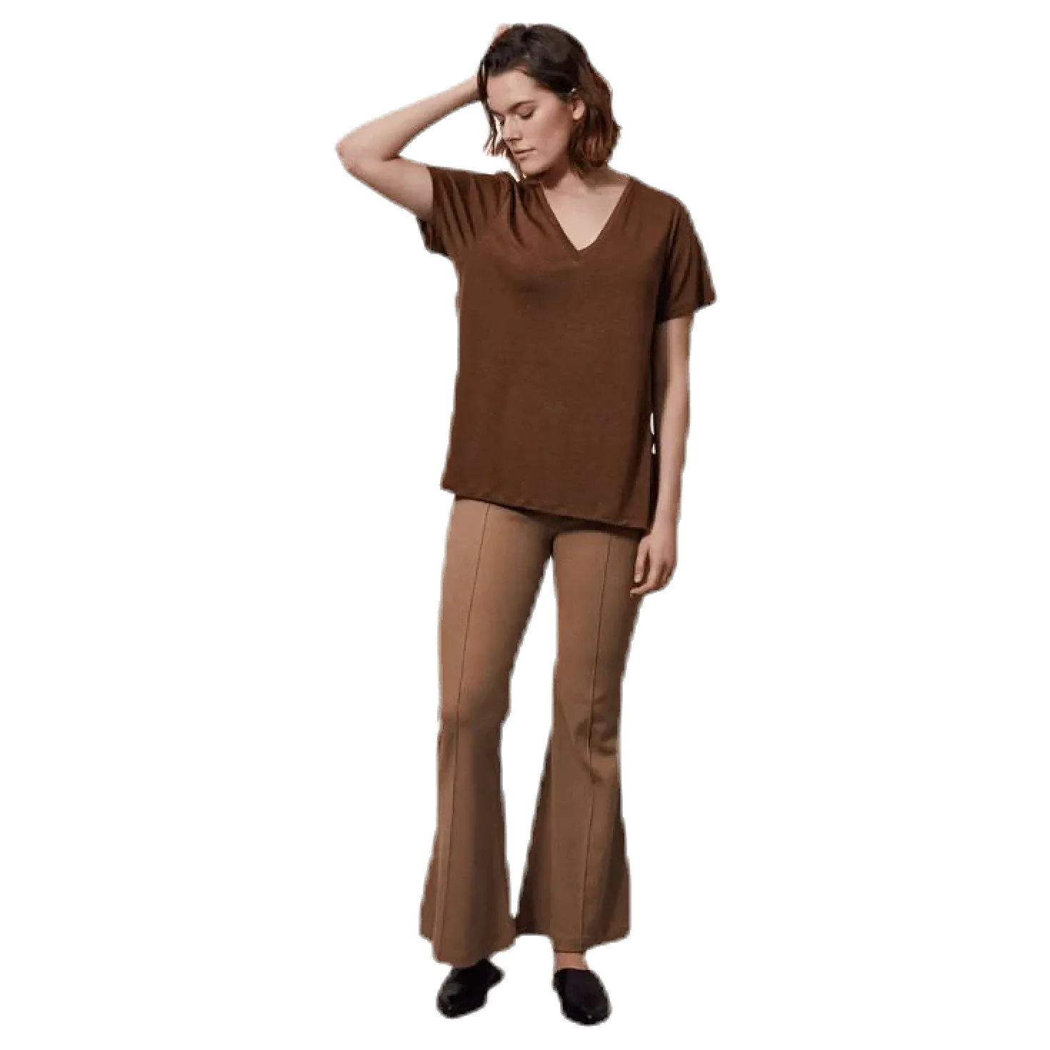 The-Shirt V-neck Brown