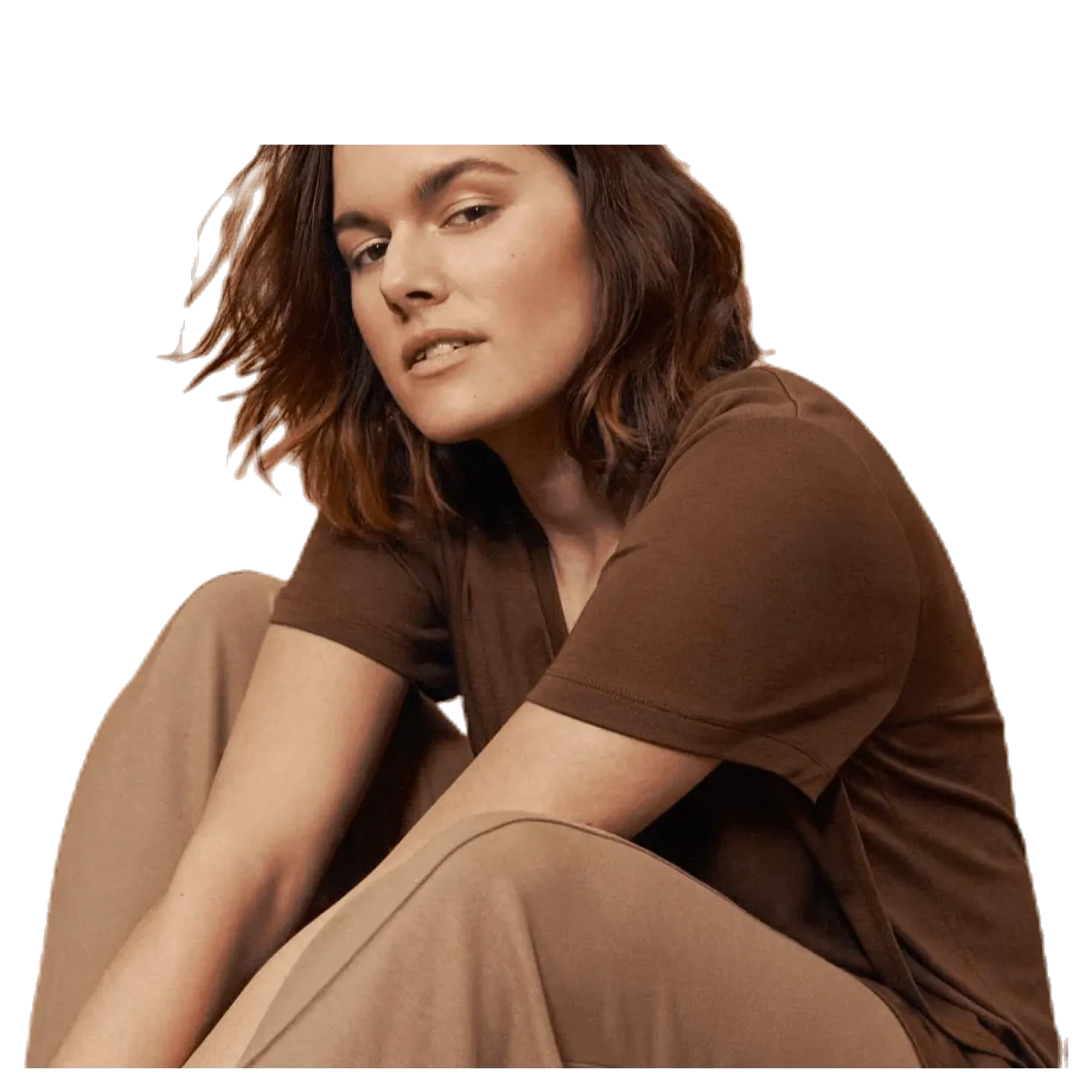 The-Shirt V-neck Brown