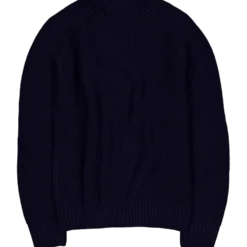 Thick Carded Wool Crew Neck Sw Navy Blue