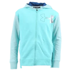 Threadborne Girls Terry Full Zip Blue/White