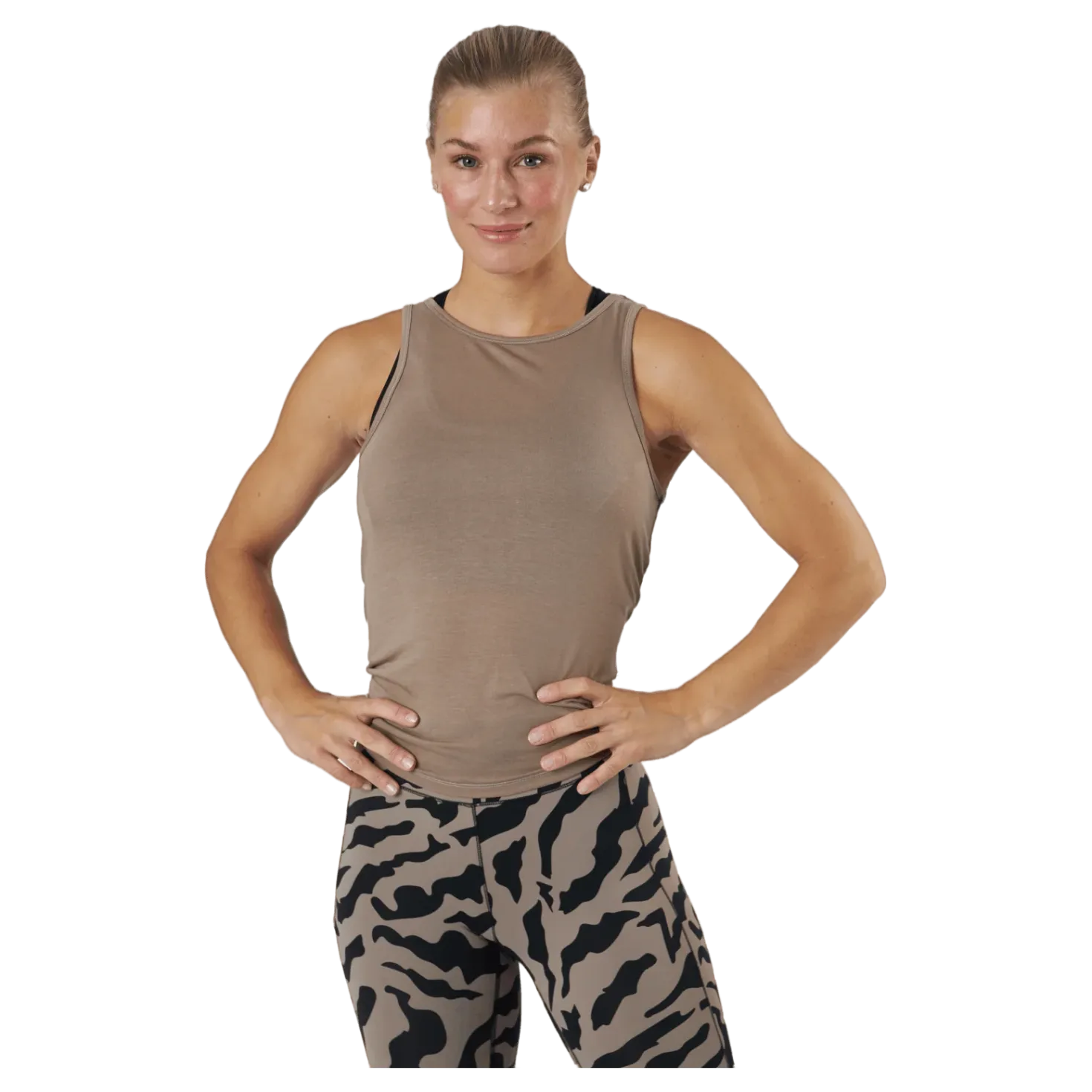 Tie Back Tank Taupe Grey