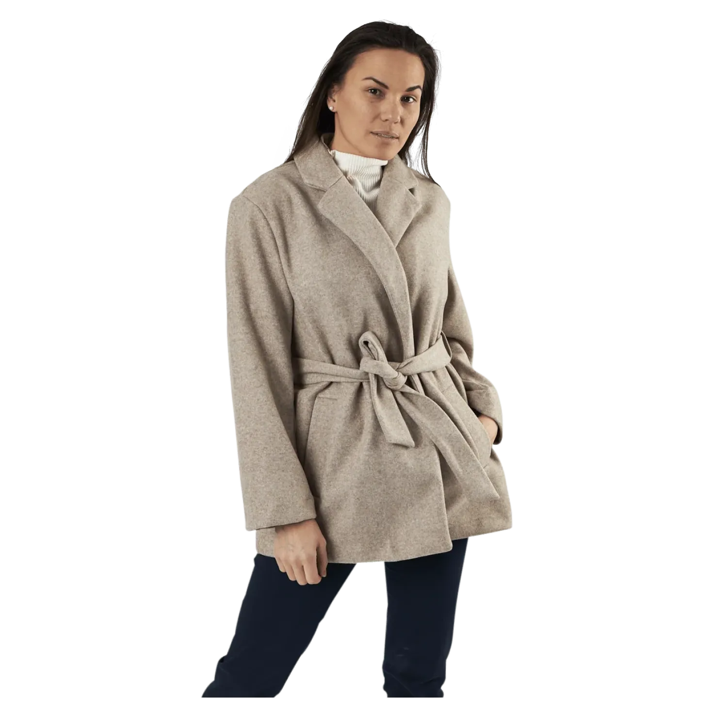 Trillion Belt Coatigan Pnt Beige