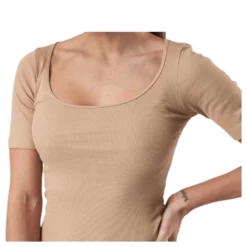 T-shirt Ribbed Beige