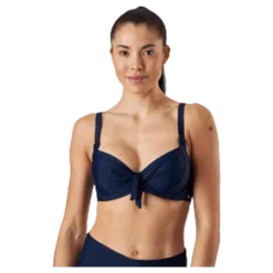 Twisted Solid Unique Wire Bra Blue