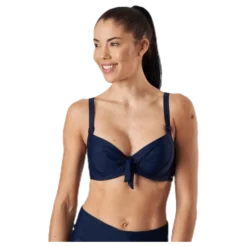 Twisted Solid Unique Wire Bra Blue