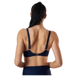 Twisted Solid Unique Wire Bra Blue