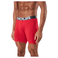 Ua Charged Cotton 6in 3 Pack Red