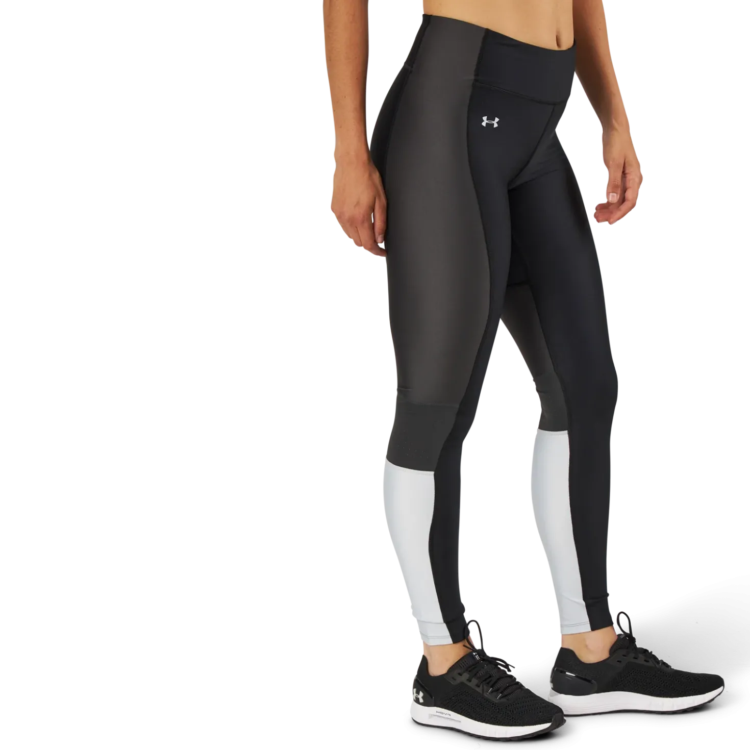 UA HG Armour Perforation Inset Leggings Black