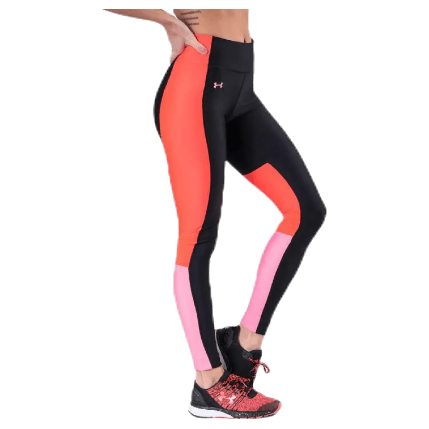 UA HG Armour Perforation Inset Leggings Black