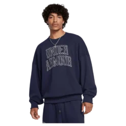 Ua Icon Hwt Terry Os Crew Midnight Navy