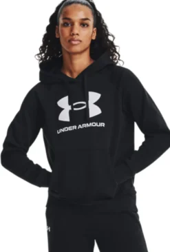 Ua Rival Fleece Big Logo Hdy Black