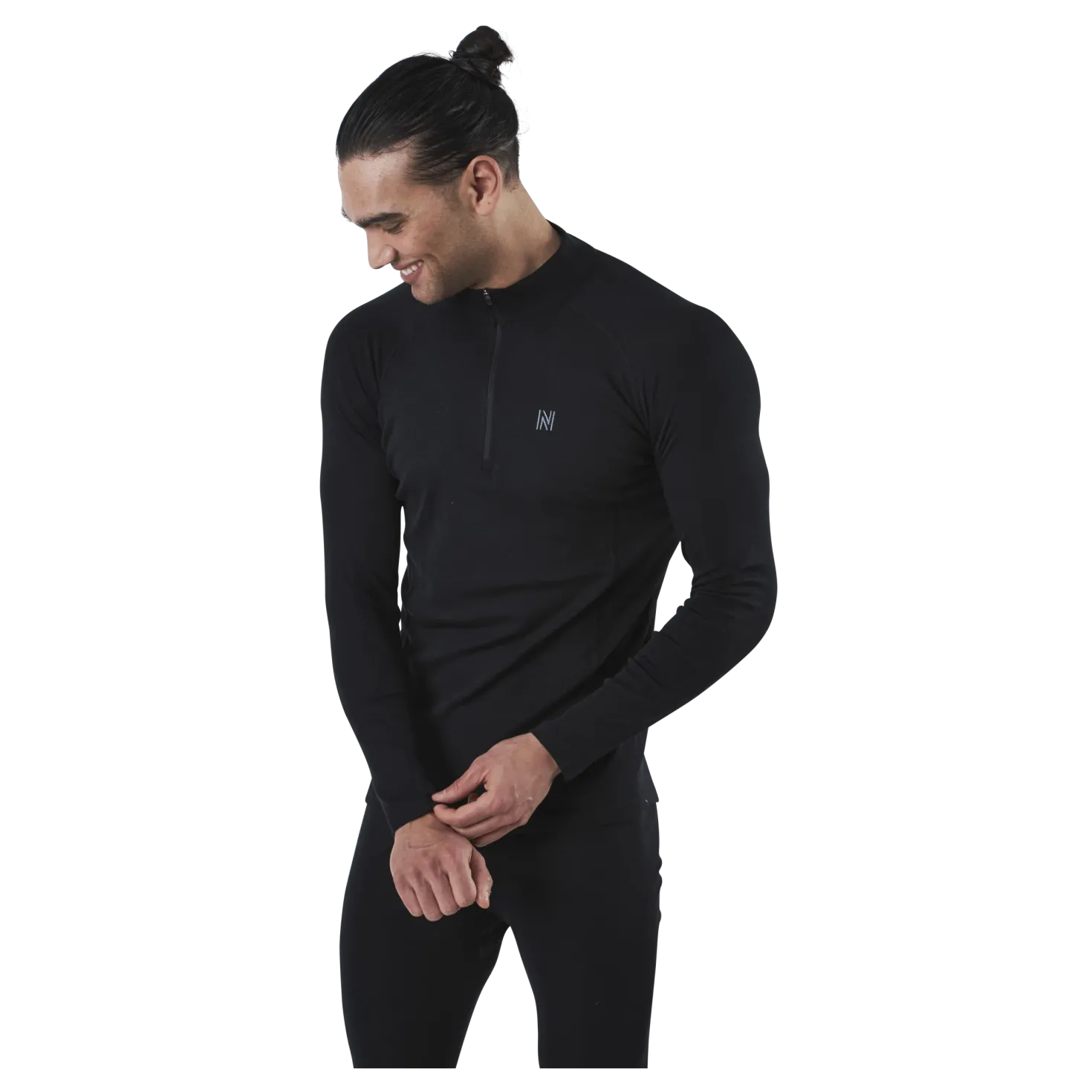 Ubbe Long Sleeve with Zip 100% Merino Wool Black