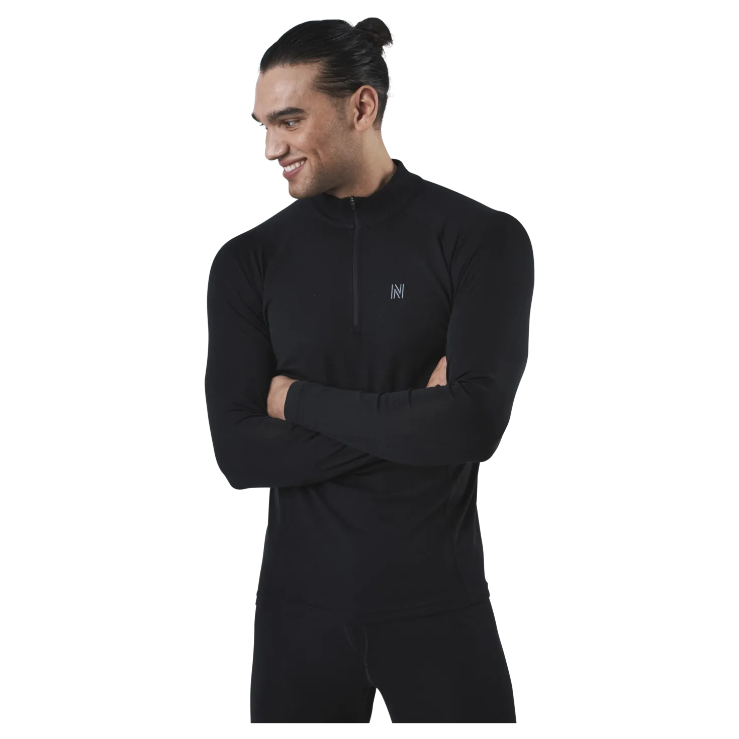 Ubbe Long Sleeve with Zip 100% Merino Wool Black