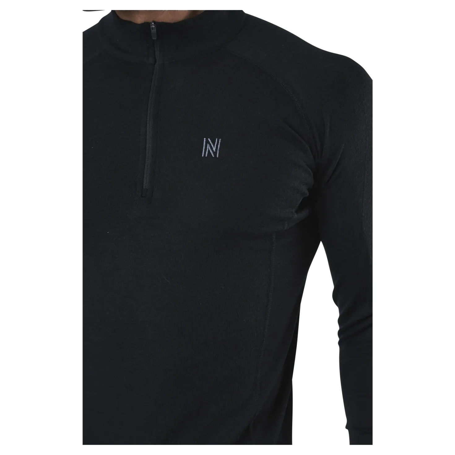 Ubbe Long Sleeve with Zip 100% Merino Wool Black
