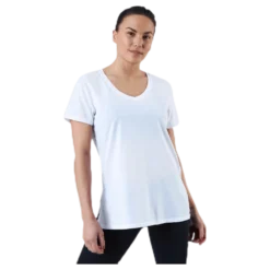 URBAN V Neck Hi Low Tee White