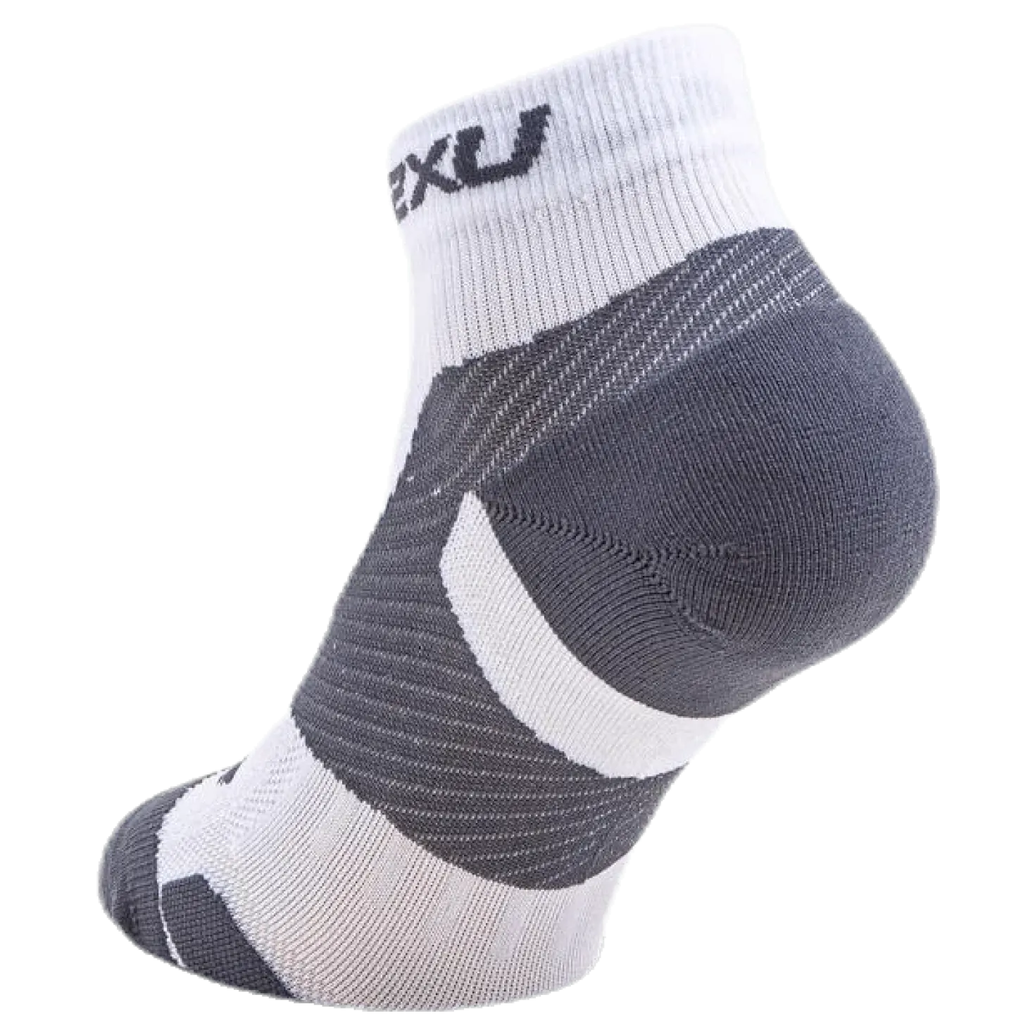 Vectr LightCush 1/4 Crew Sock White/Grey