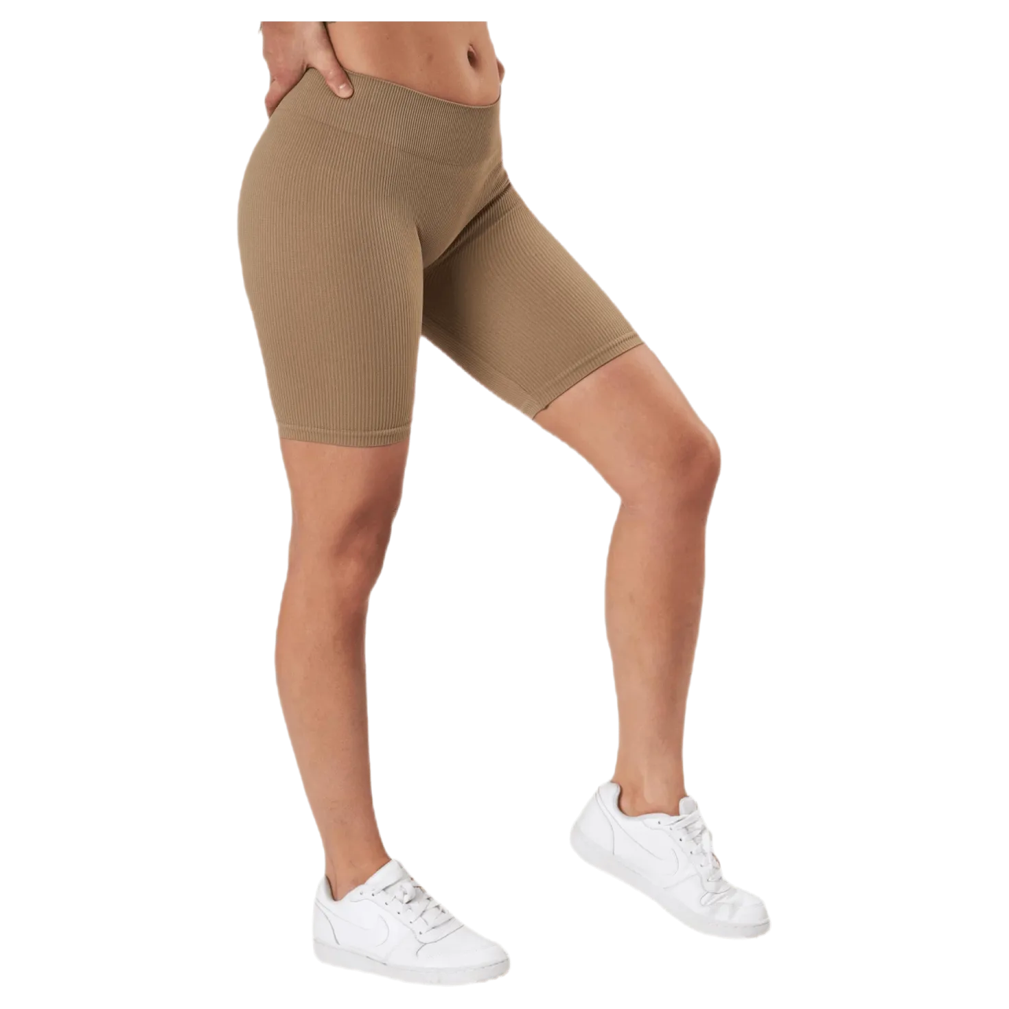 Vicky Rib Seamless Shorts Beige