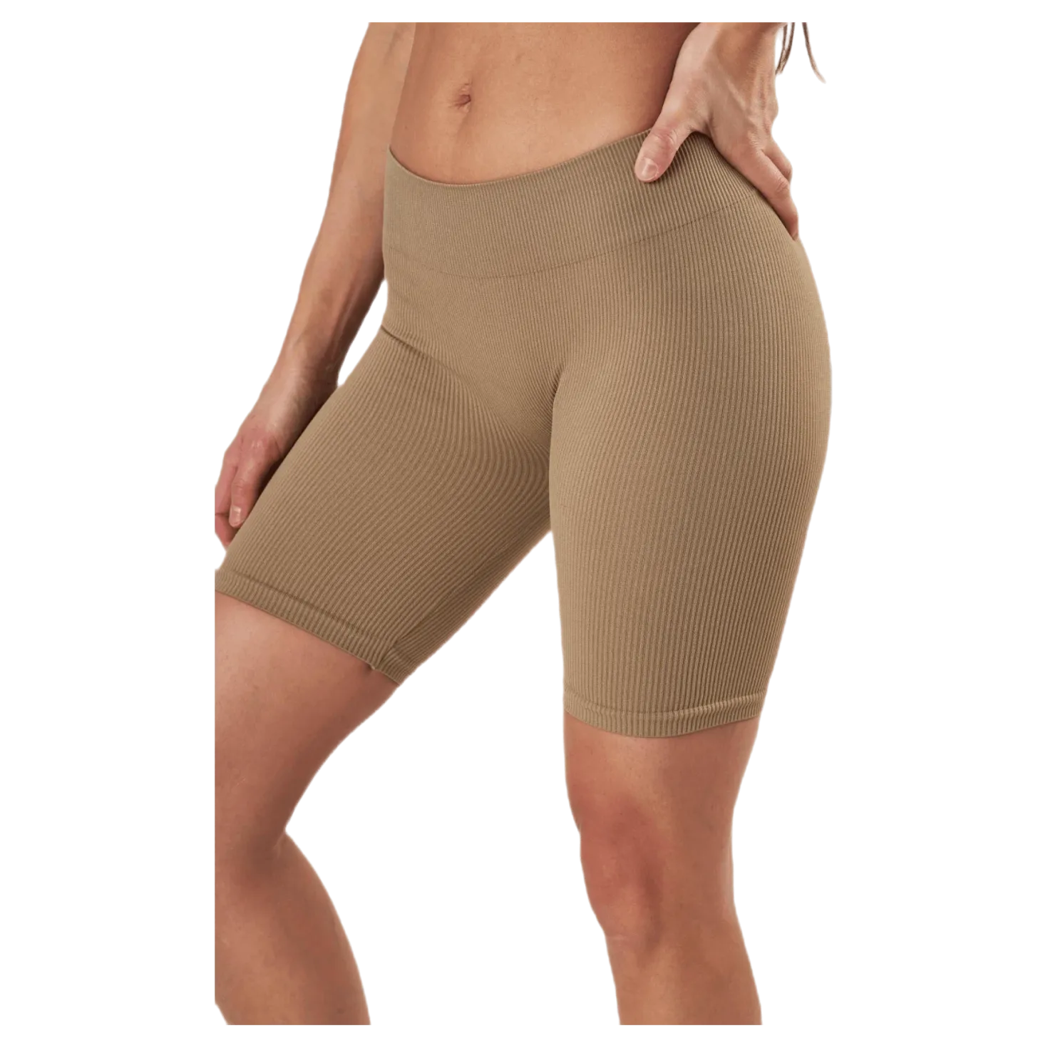Vicky Rib Seamless Shorts Beige
