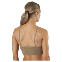Vicky Rib Seamless V-neck Top Beige