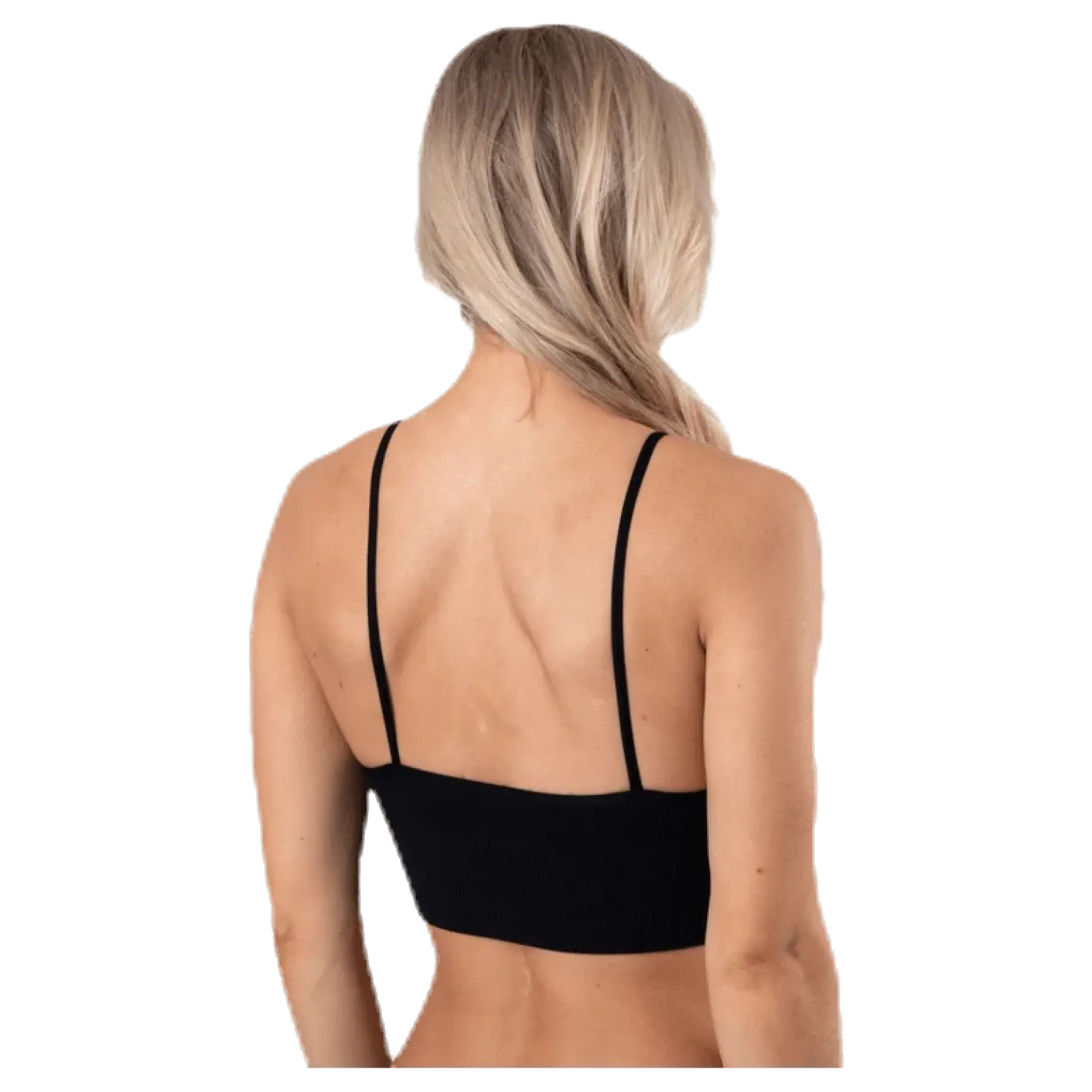 Vicky Rib Seamless V-Neck Top Black