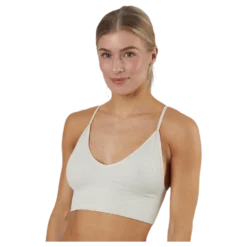 Vicky Rib Seamless V-neck Top Grey